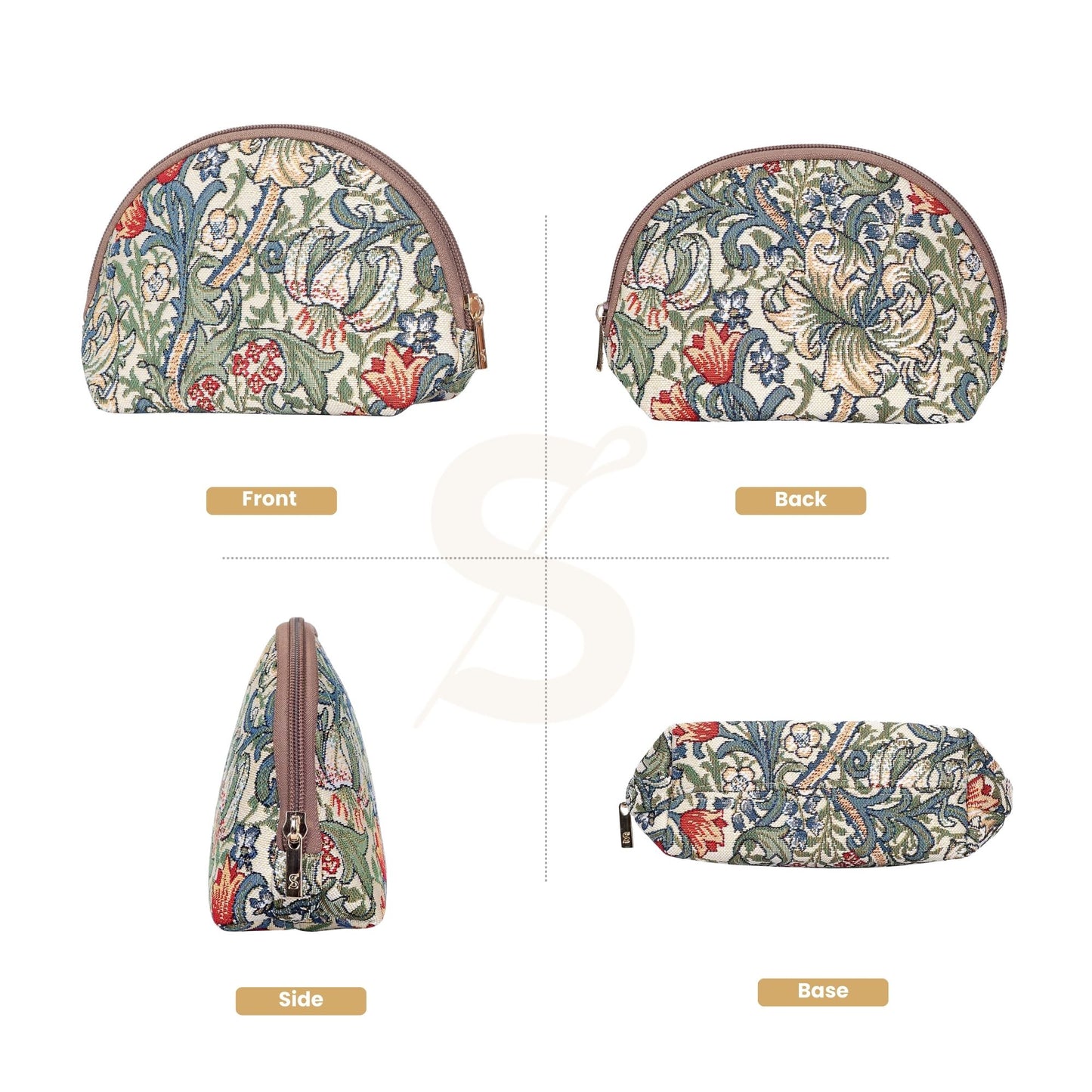 William Morris Golden Lily Cosmetic Make Up Bag
