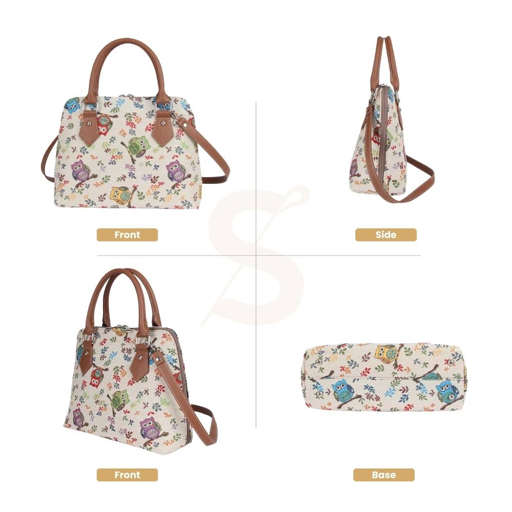 Owl Convertible Top Handle Purse Handbag