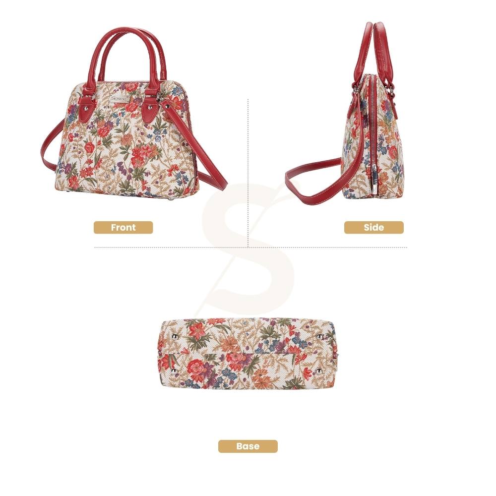 Flower Meadow Convertible Top Handle Purse Handbag