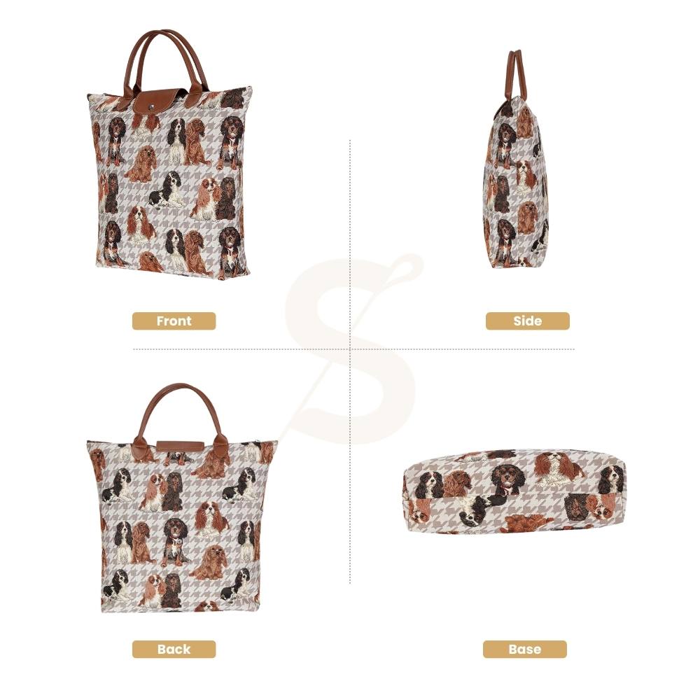 King Charles Cavalier Spaniel Foldaway Grocery Bag