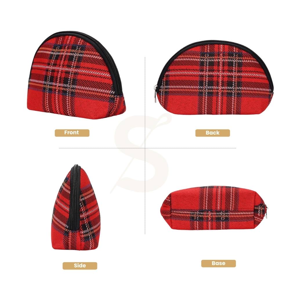 Royal Stewart Tartan Red Cosmetic Make Up Bag