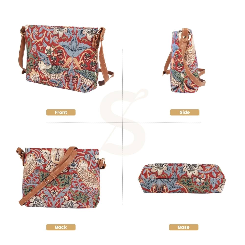 William Morris Strawberry Thief Red Crossbody Bag