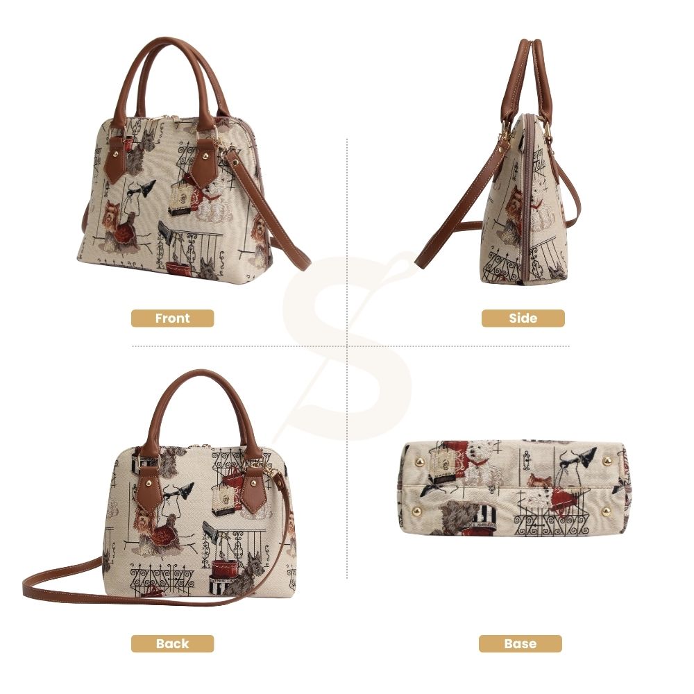 Fashion Dog Animal Design Top Handle Purse Handbag