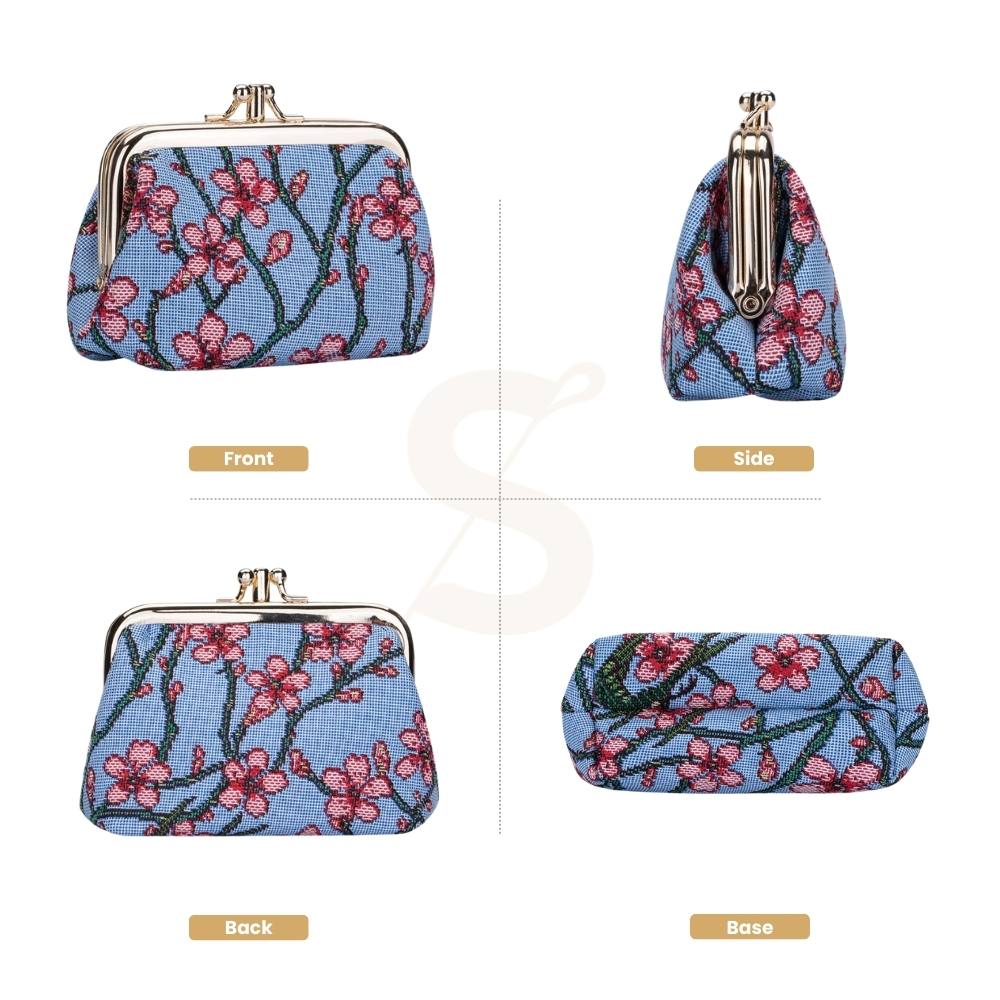 Almond Blossom And Swallow Coin Clasp Frame Purse Wallet