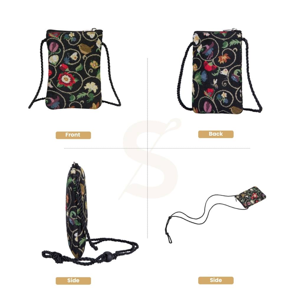 Jacobean Dream Black Smart Bag