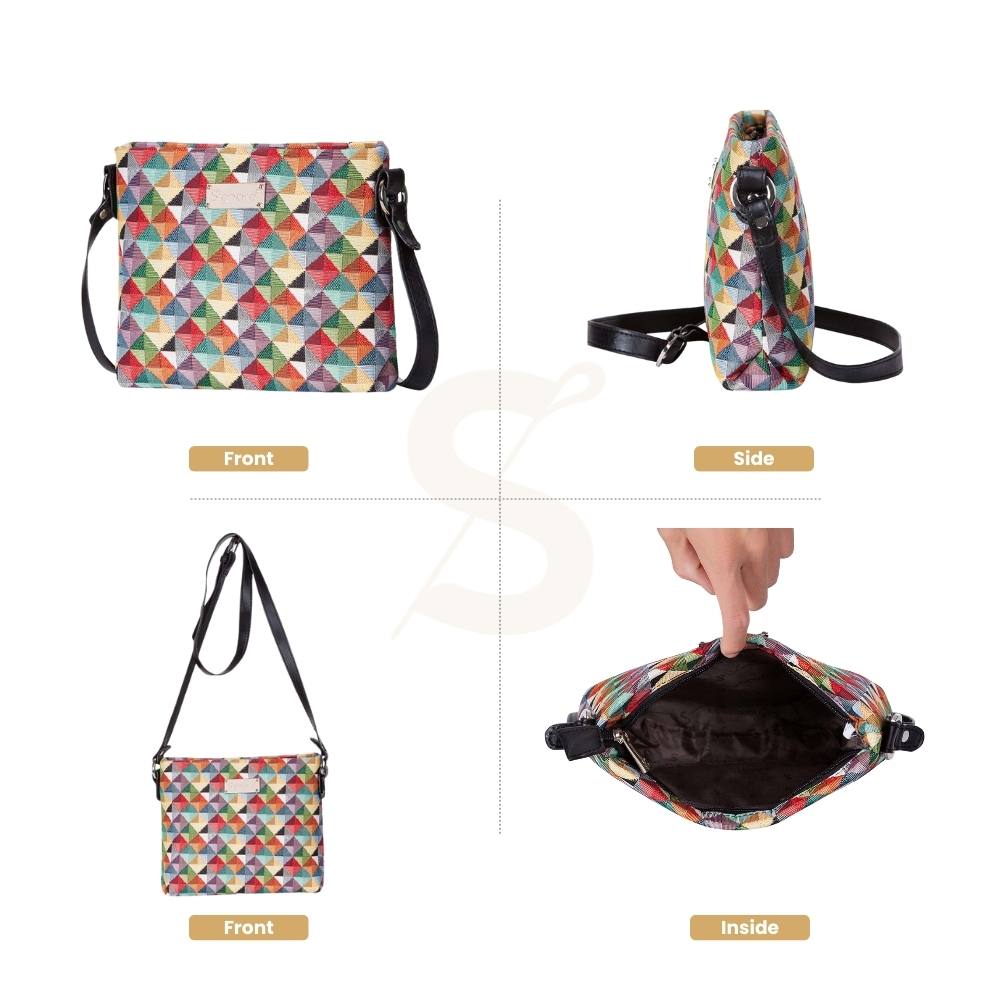 Multicolor Triangle Crossbody Bag