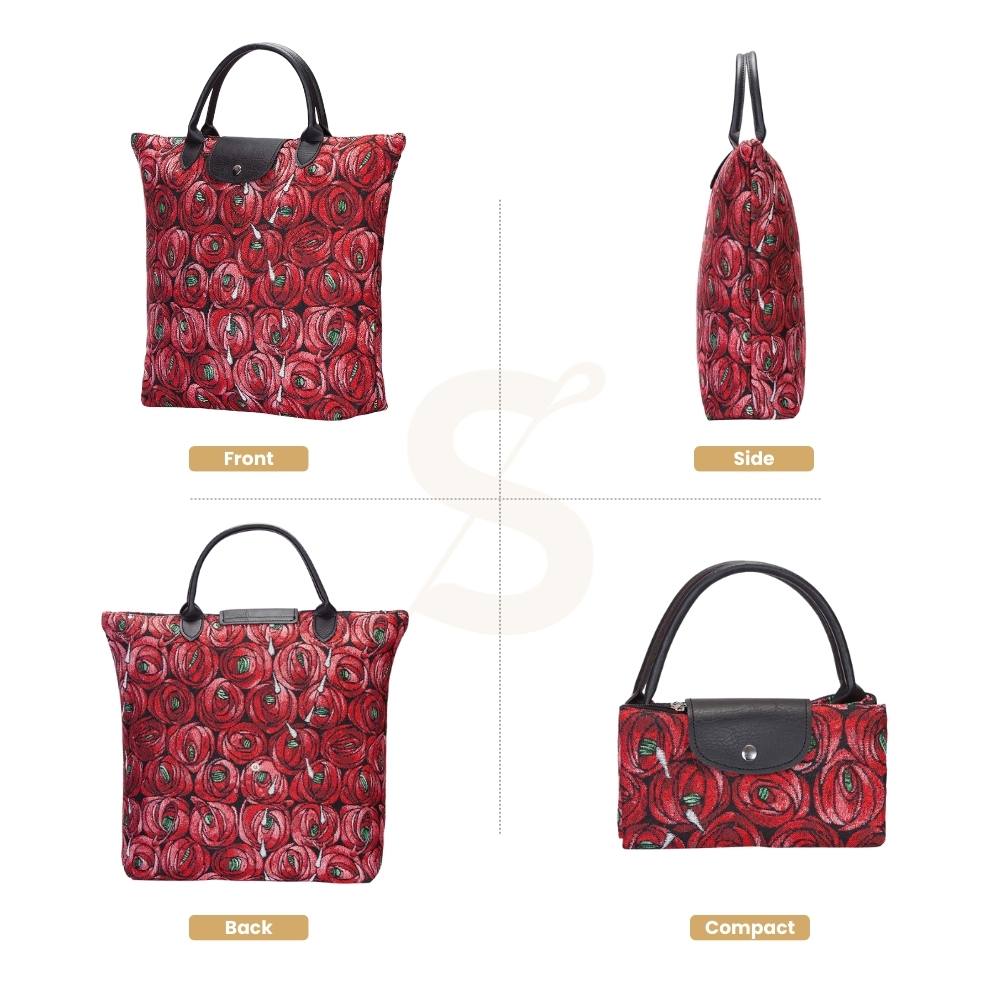 Rennie Mackintosh Rose And Teardrop Foldaway Grocery Bag