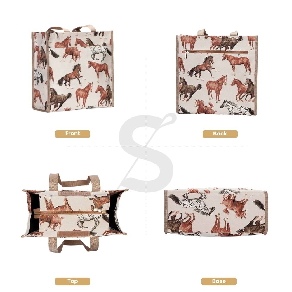 Running Horse Brown Shopper Bag