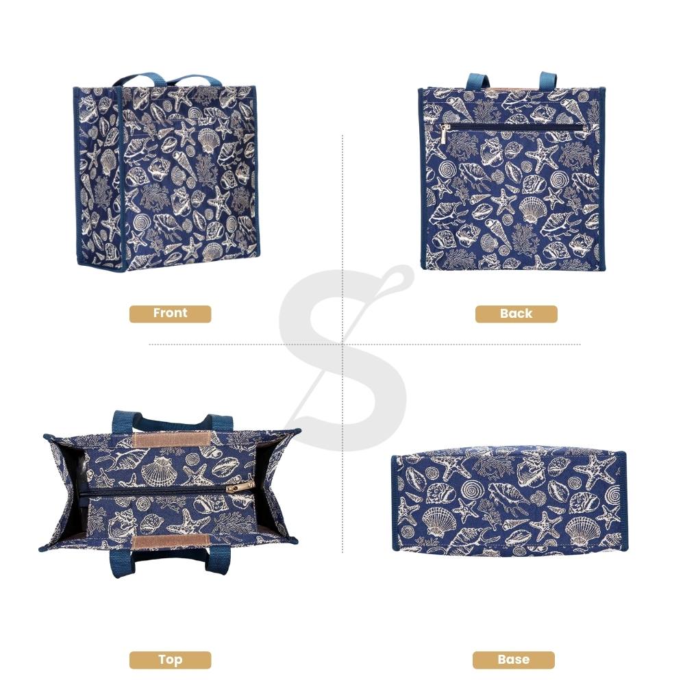 Sea Shell Blue Shopper Bag
