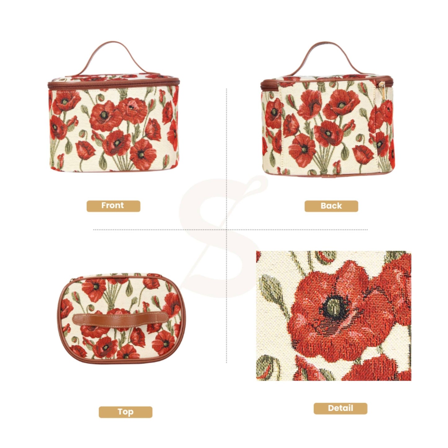 Poppy Red Toiletry Bag/ Toiletries Organizer
