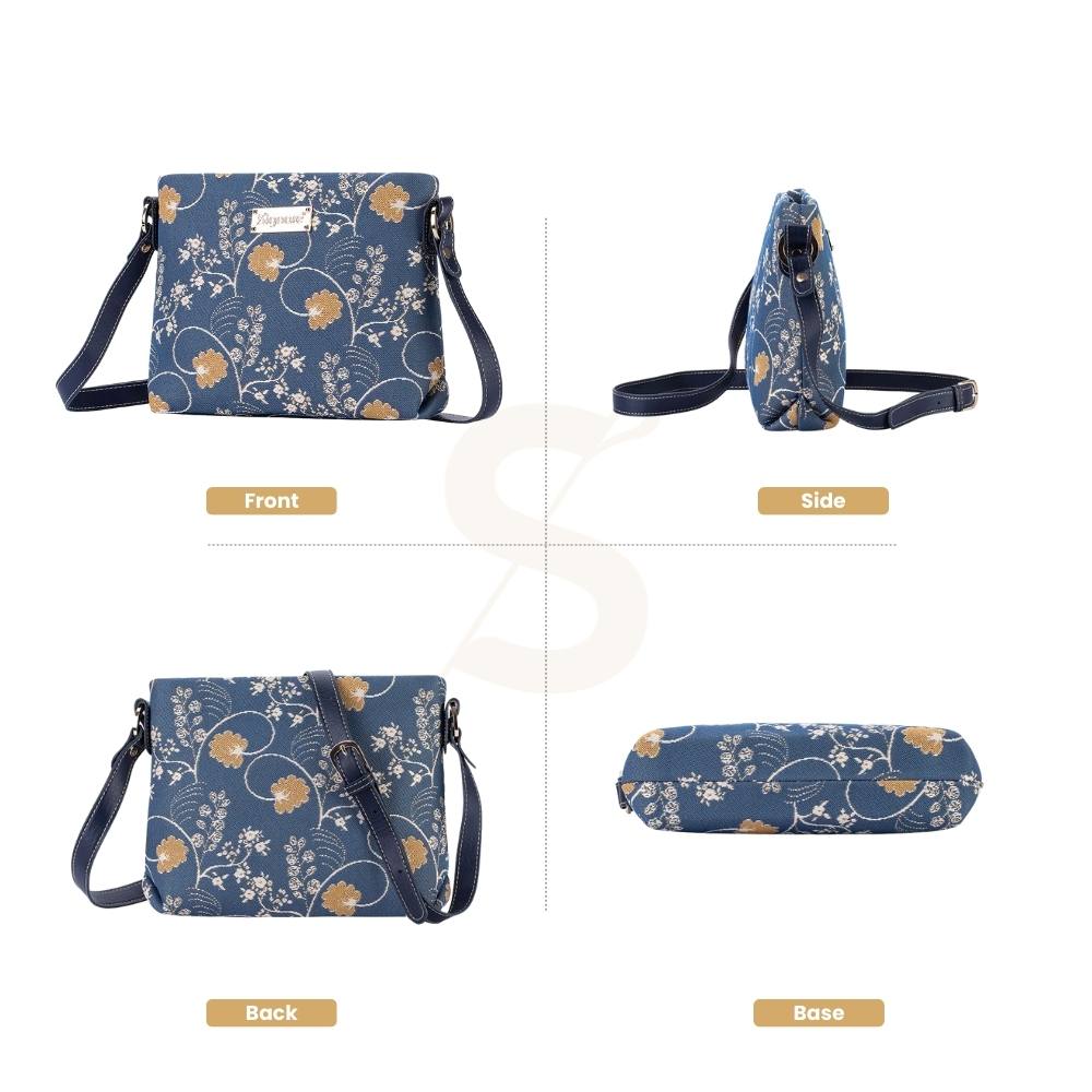 Jane Austen Blue Cross Body Bag Purse Handbag