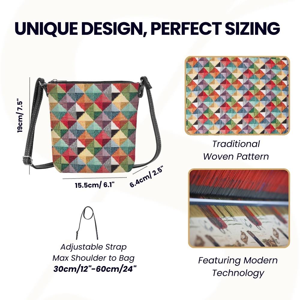 Multicolor Triangle Sling Bag