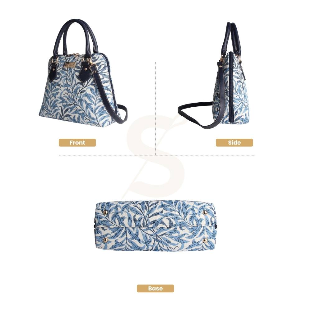 William Morris Willow Bough Blue Convertible Top Handle Purse Handbag