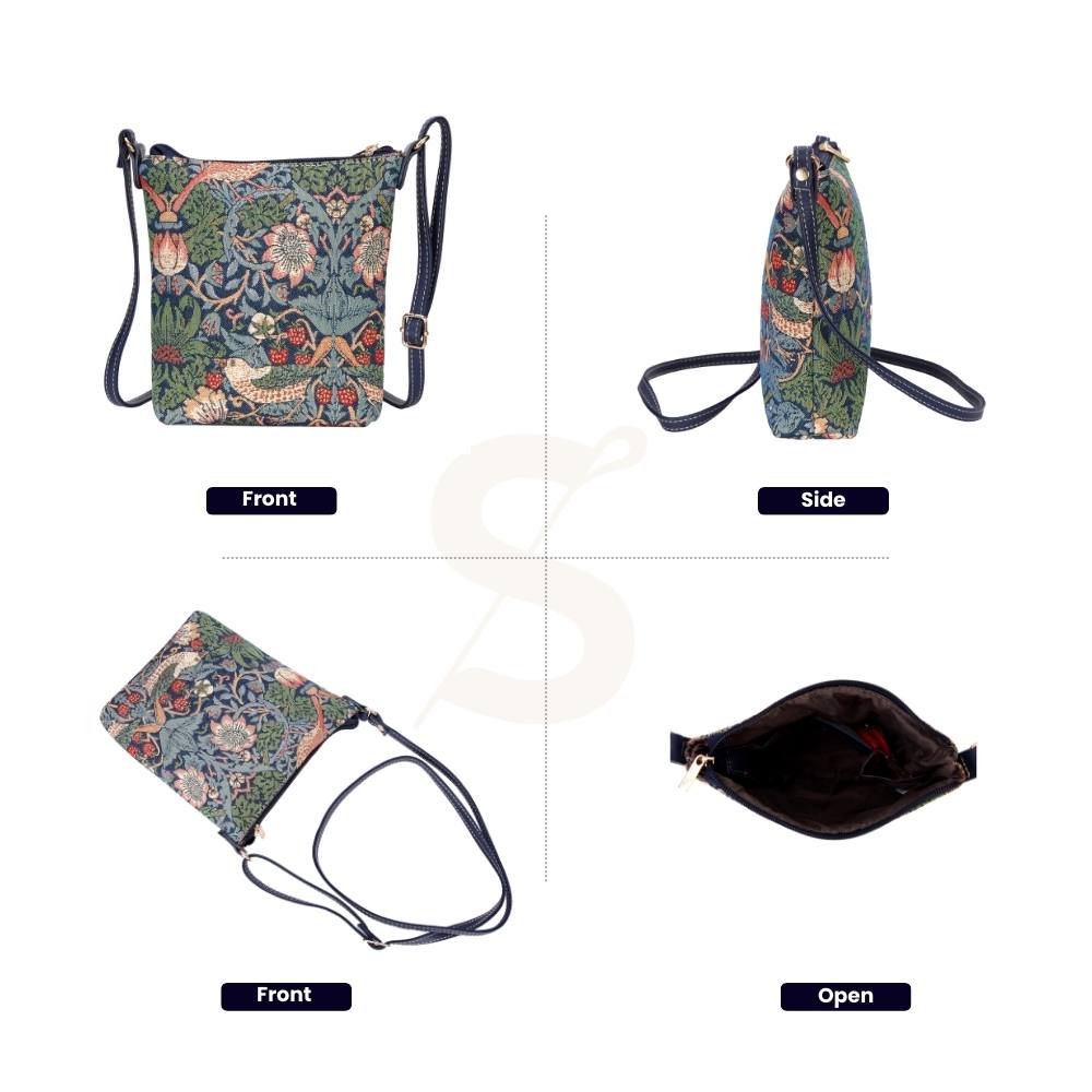 William Morris Strawberry Thief Blue Sling Bag