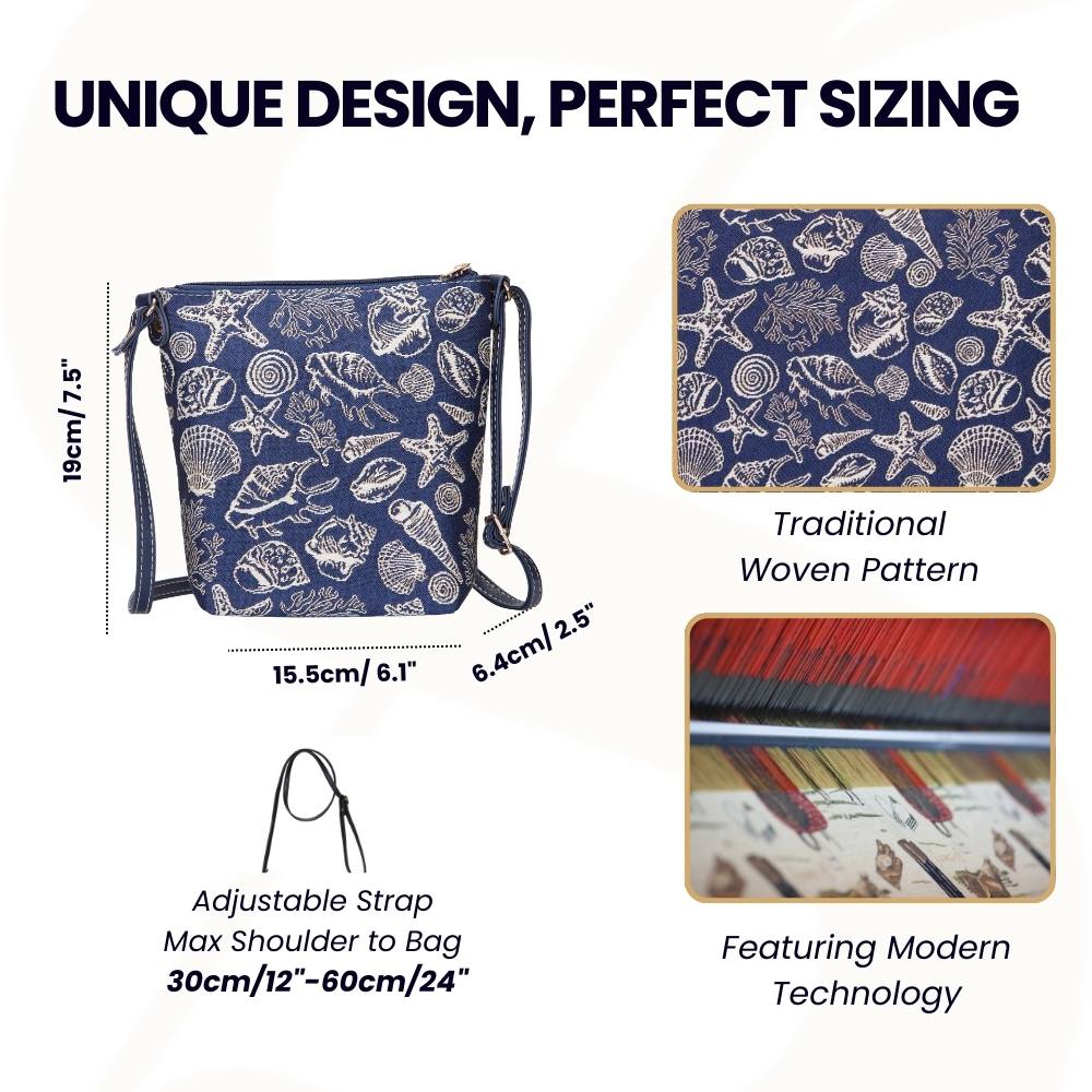 Sea Shell Blue Sling Bag