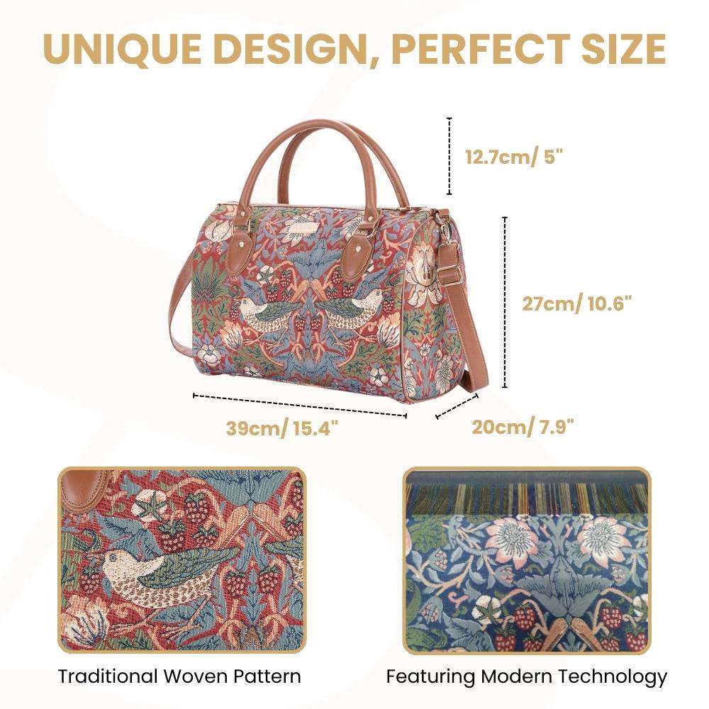 William Morris Strawberry Thief Red Travel Bag