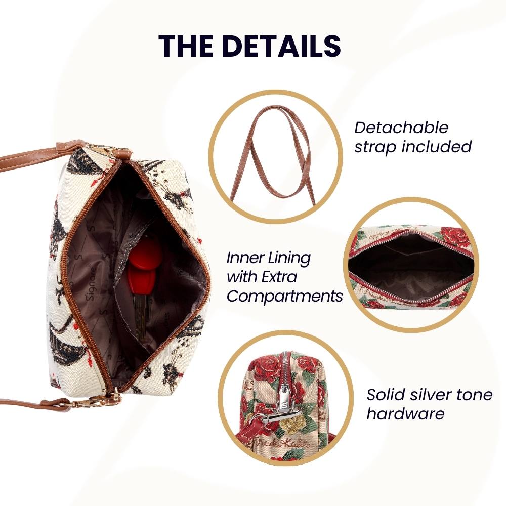 Cat Animal Design Brown Hip Length Shoulder Bag