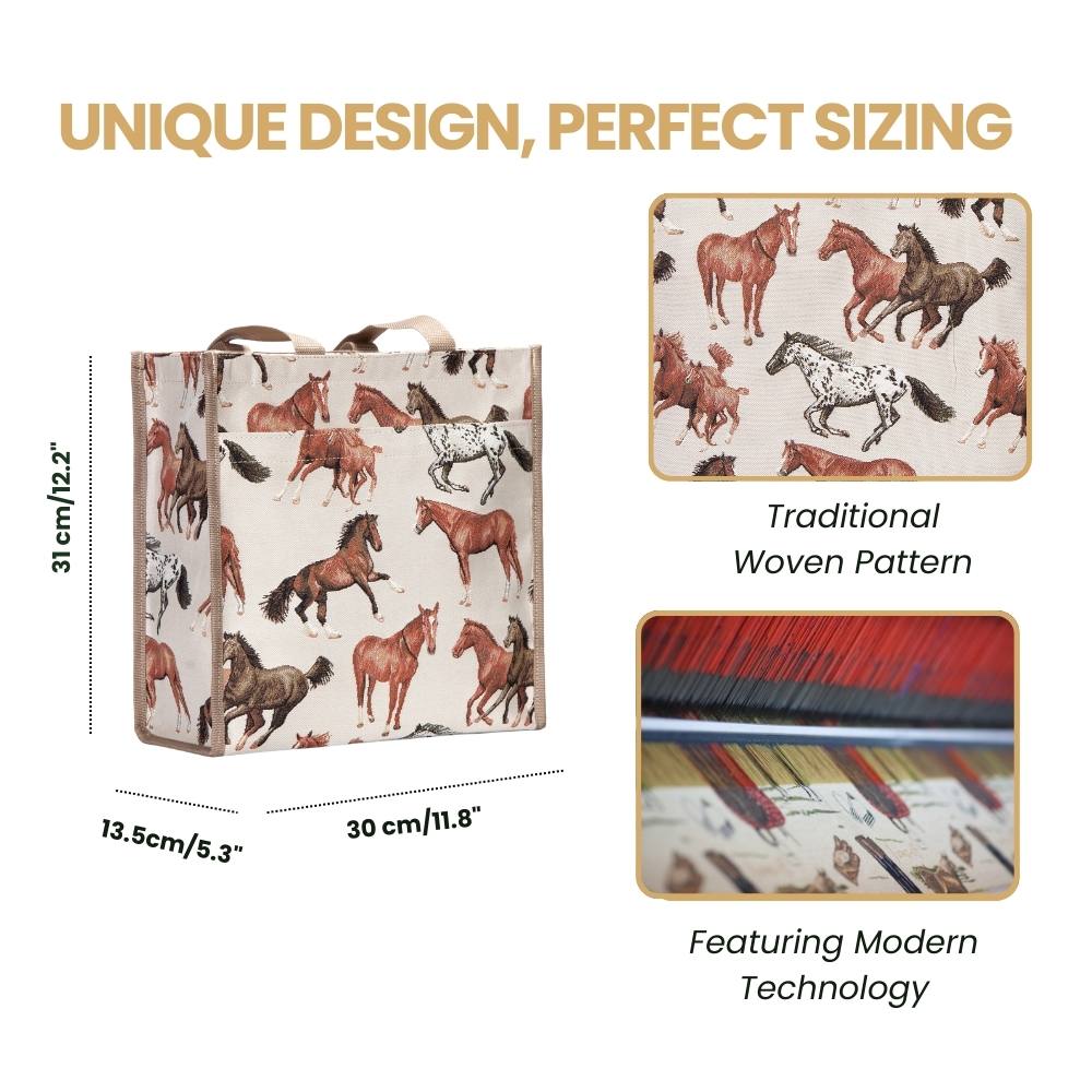 Running Horse Brown Shopper Bag