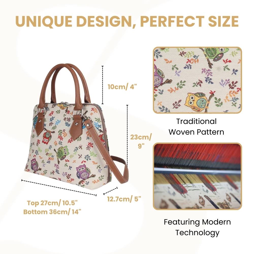 Owl Convertible Top Handle Purse Handbag