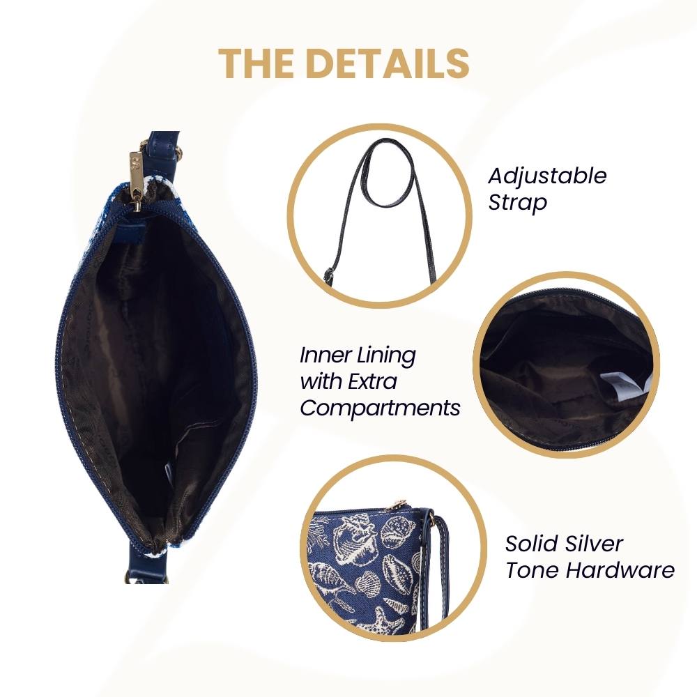 Sea Shell Blue Sling Bag