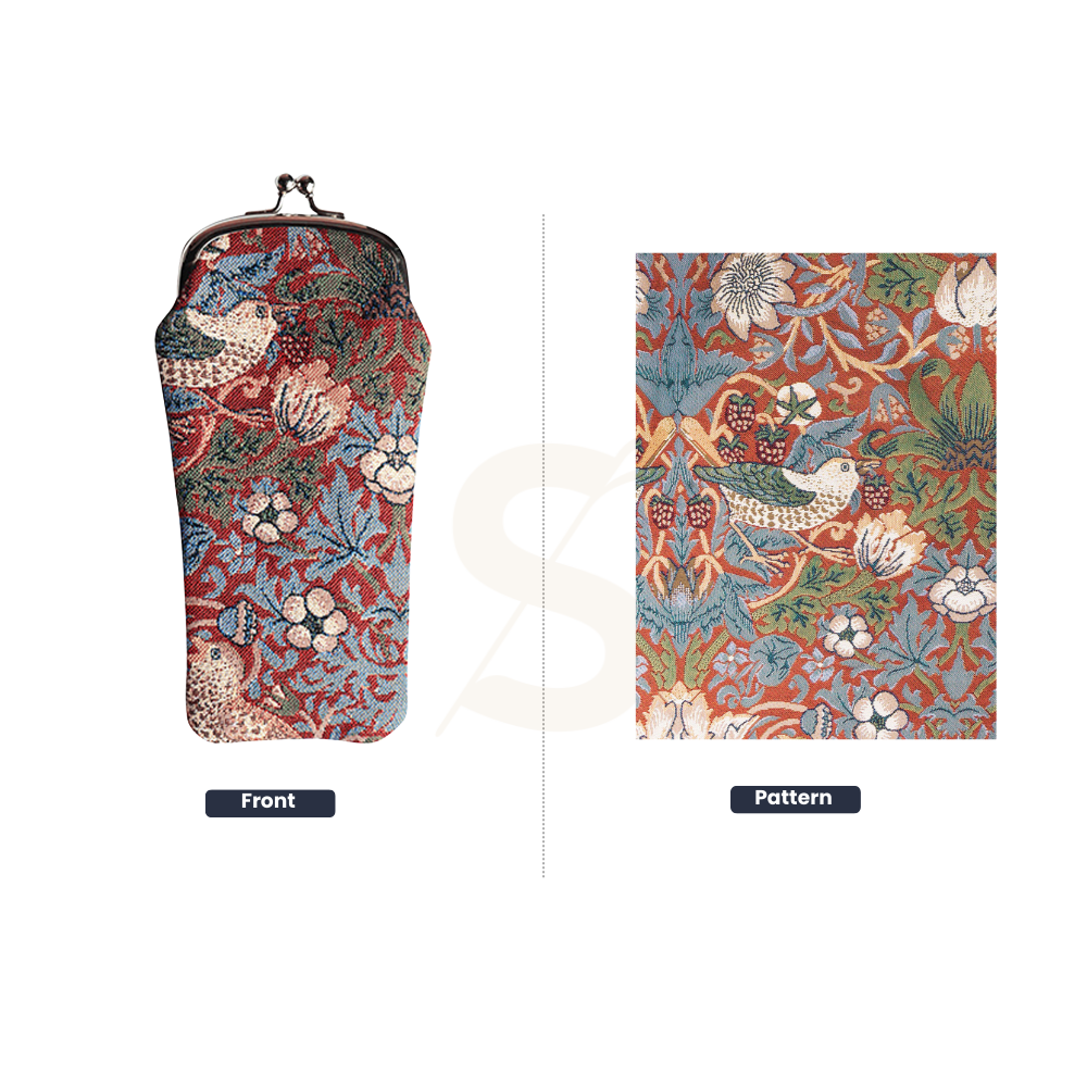 William Morris Strawberry Thief Red Glasses Pouch/ Case