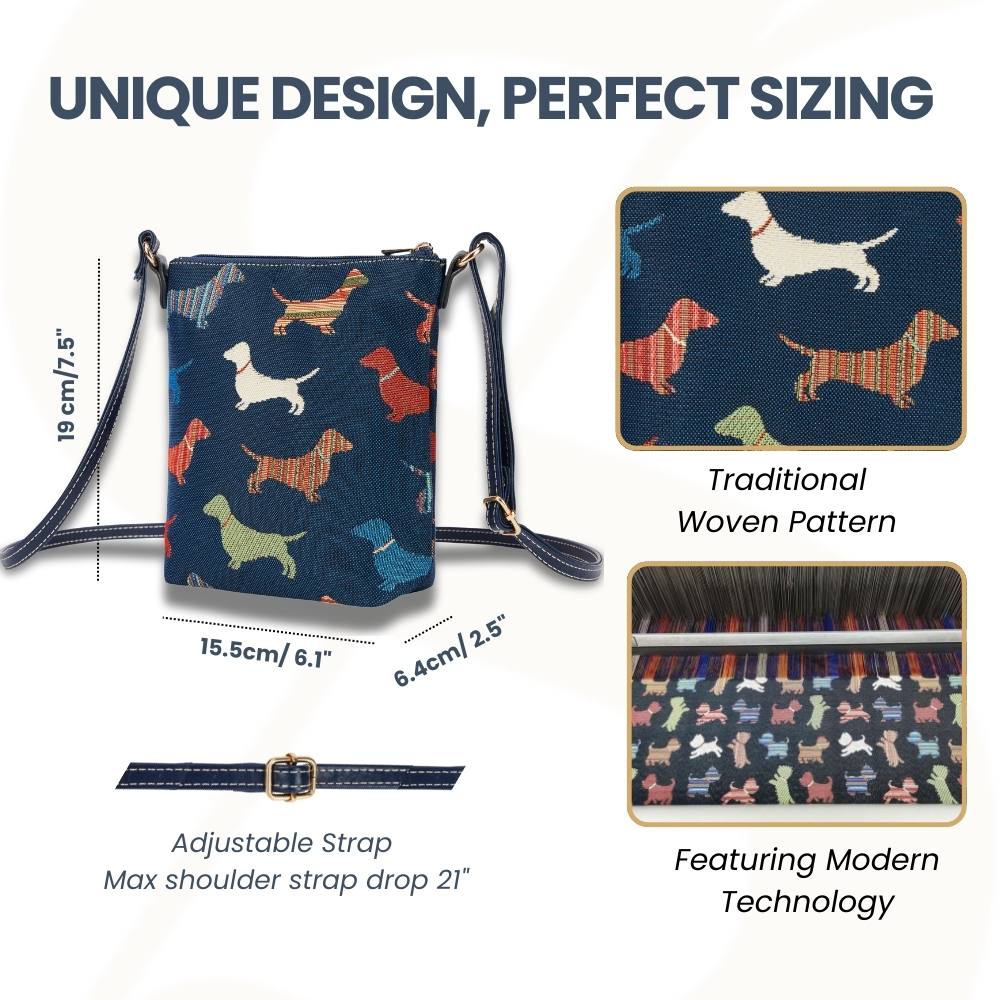Dachshund Blue Sling Bag