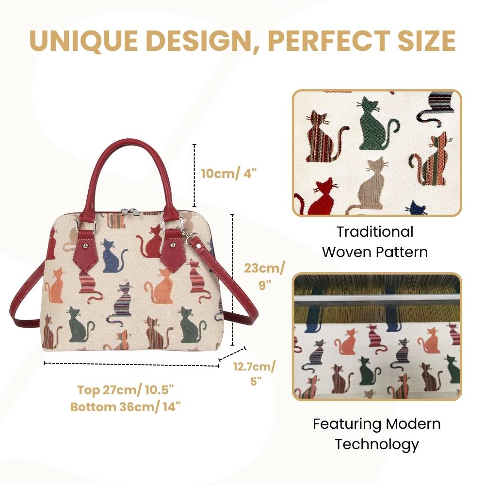 Cheeky Cat Convertible Top Handle Purse Handbag