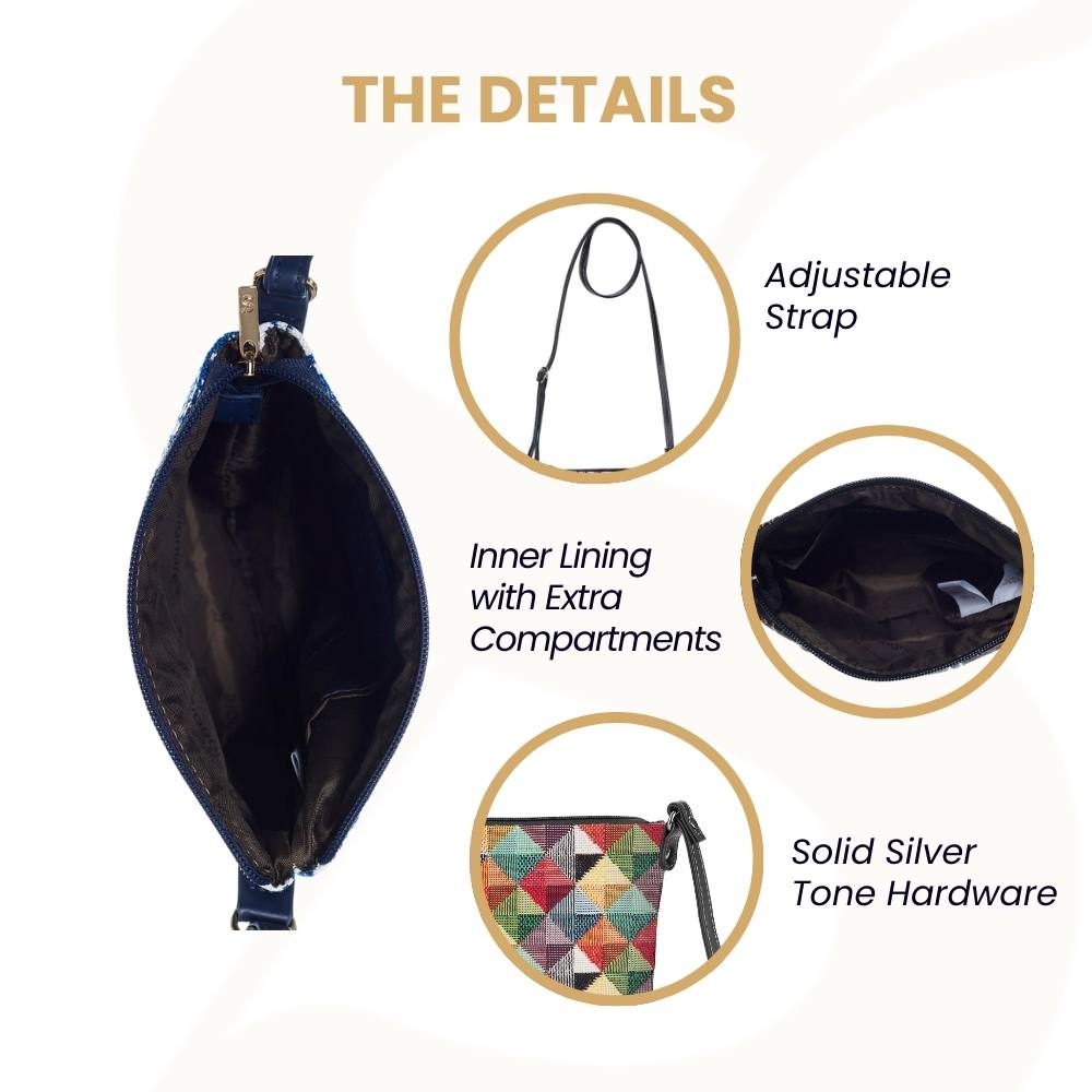 Multicolor Triangle Sling Bag