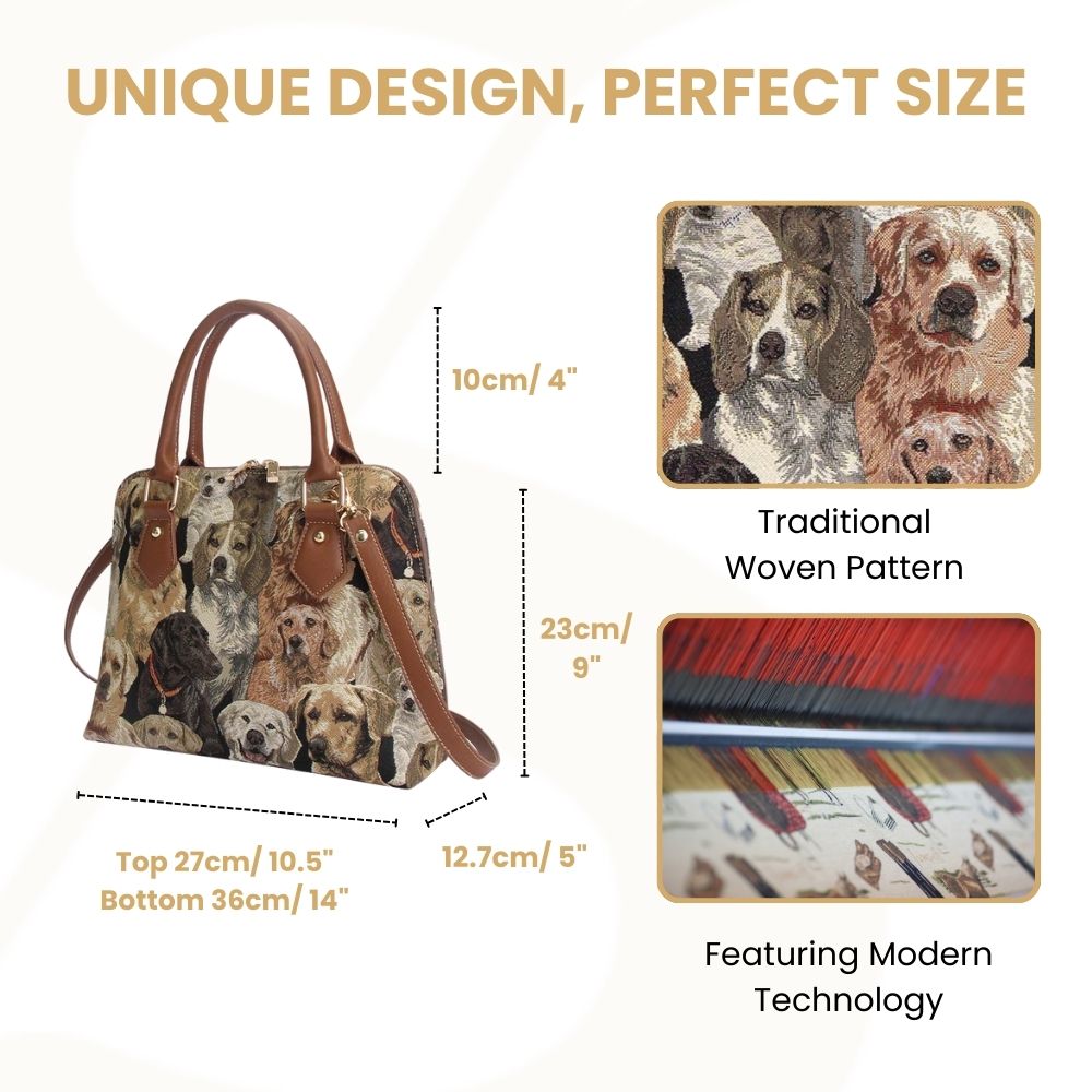 Labrador Brown Convertible Top Handle Purse Handbag