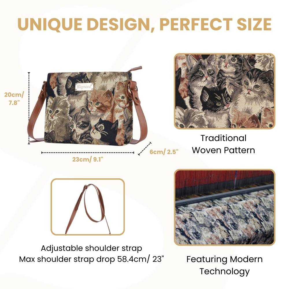 Cat Brown Crossbody Bag