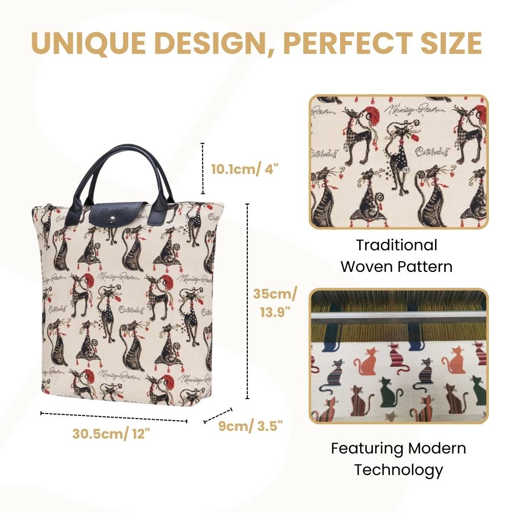 Marilyn Robertson Catitudes Foldaway Grocery Bag