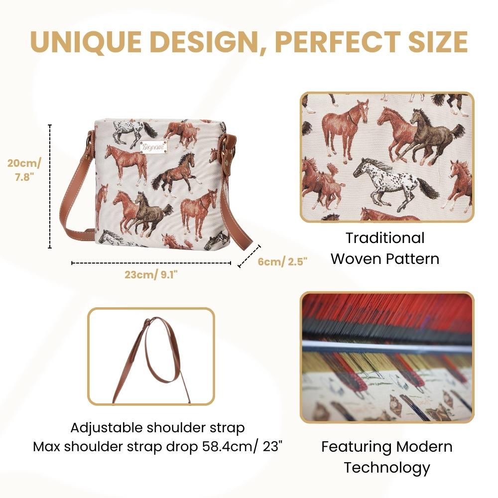 Running Horse Brown Crossbody Bag