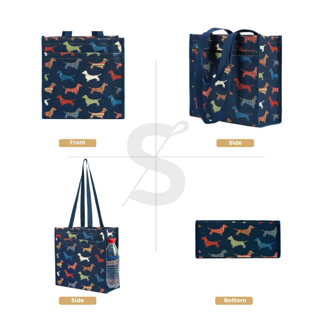 Dachshund Blue Shopper Bag