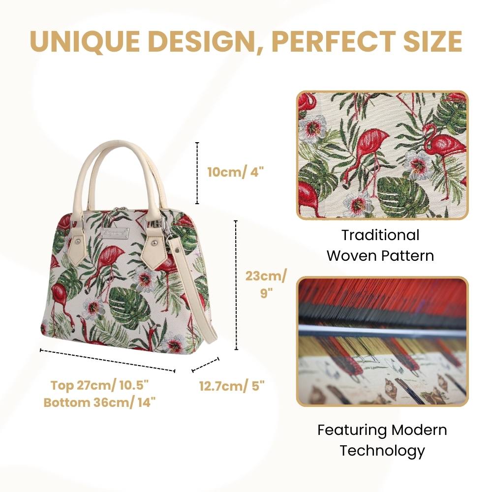 Flamingo Convertible Top Handle Purse Handbag