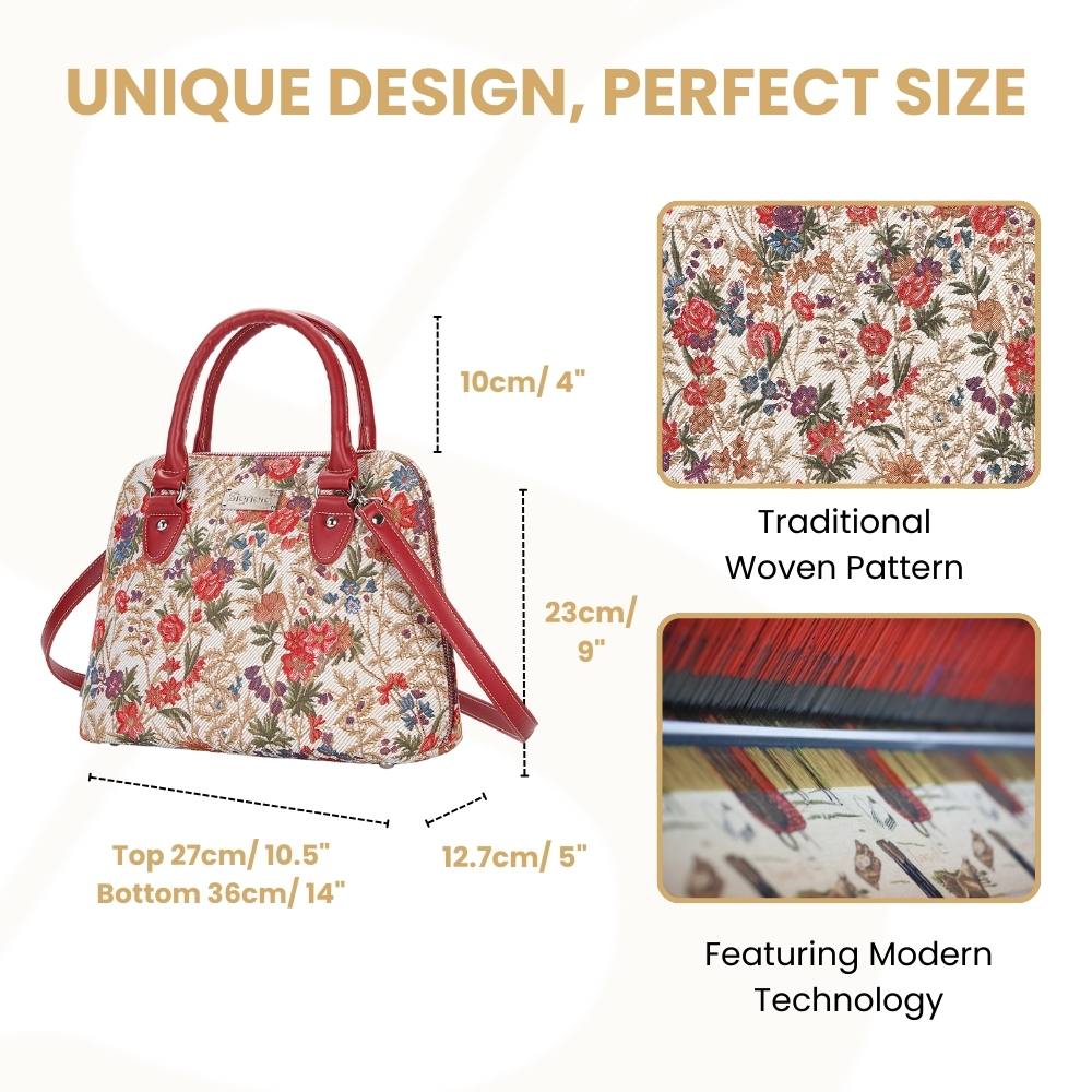 Flower Meadow Convertible Top Handle Purse Handbag