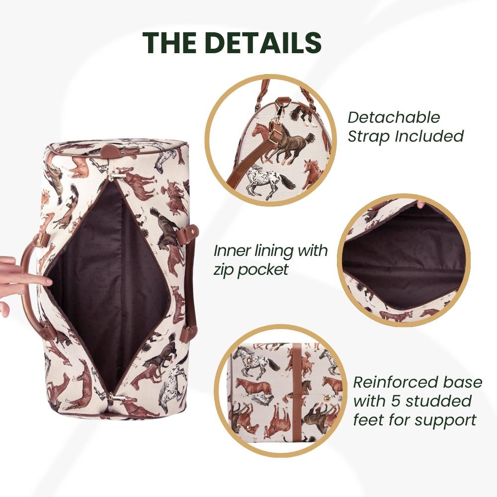 Running Horse Brown Big Holdall/Duffel Bag