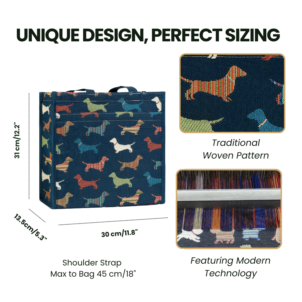Dachshund Blue Shopper Bag