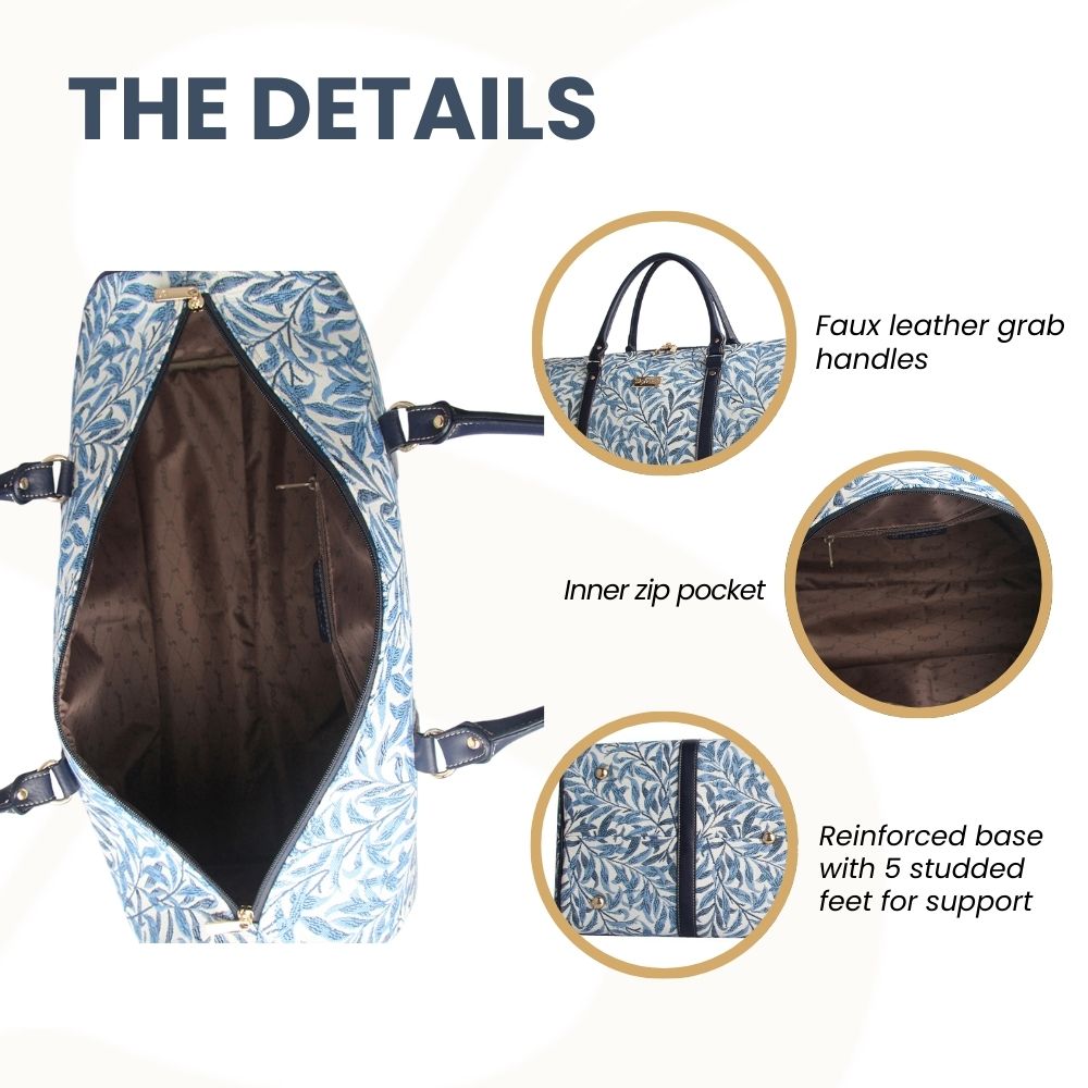 William Morris Willow Bough Blue Floral Big Holdall/Duffel Bag