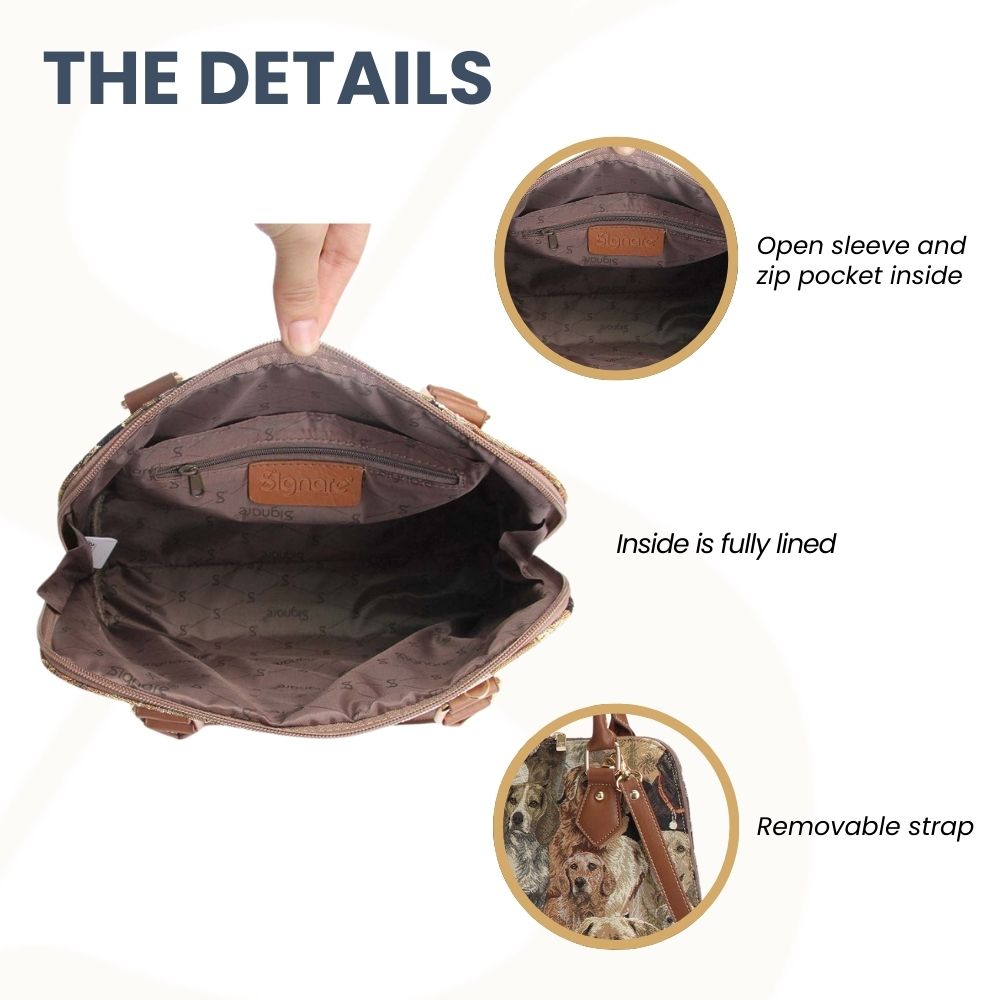 Labrador Brown Convertible Top Handle Purse Handbag
