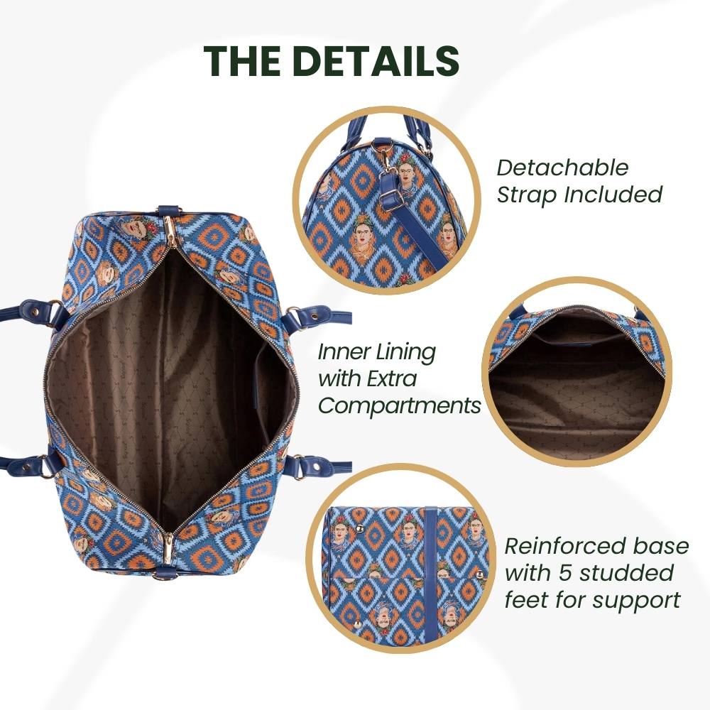 Frida Kahlo Icon Blue Big Holdall/Duffel Bag
