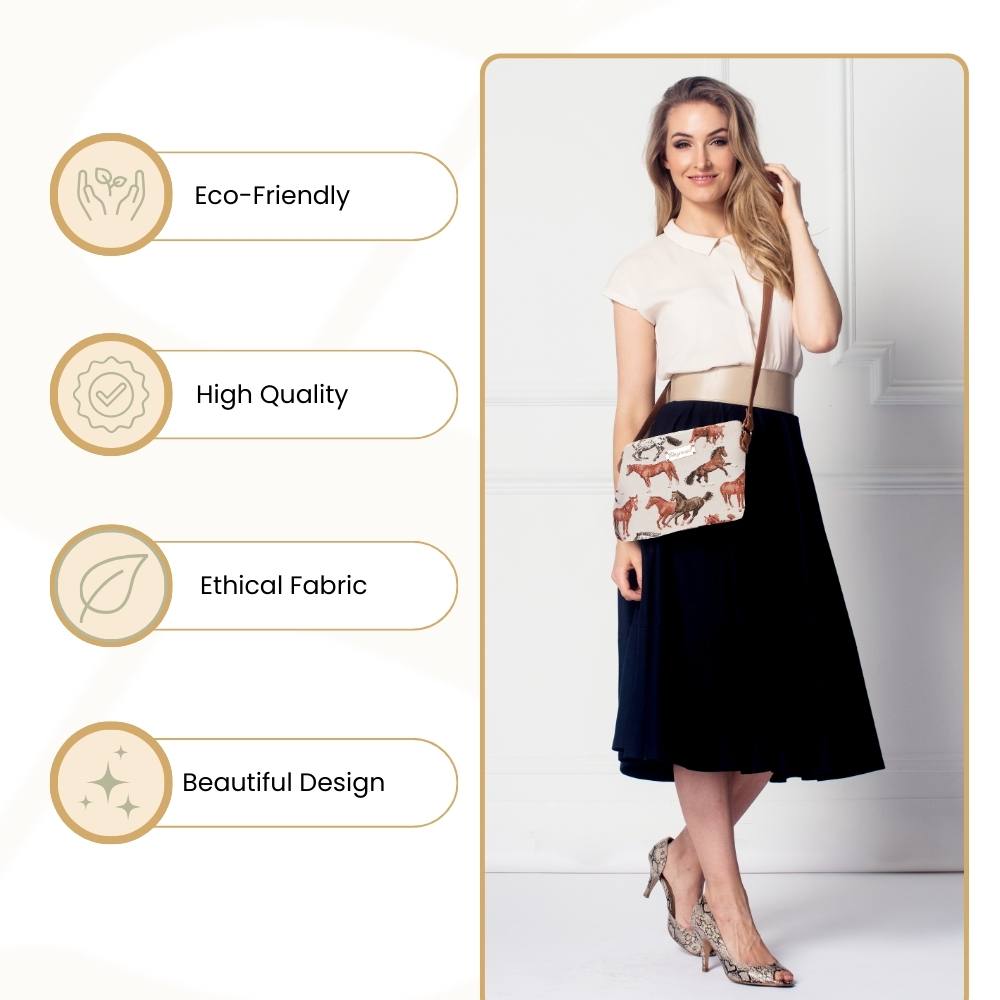 Running Horse Brown Crossbody Bag