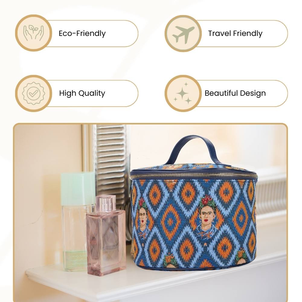 Frida Kahlo Icon Blue Toiletry Bag/ Toiletries Organizer