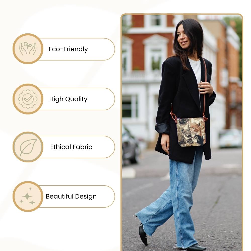 Cat Brown Sling Bag