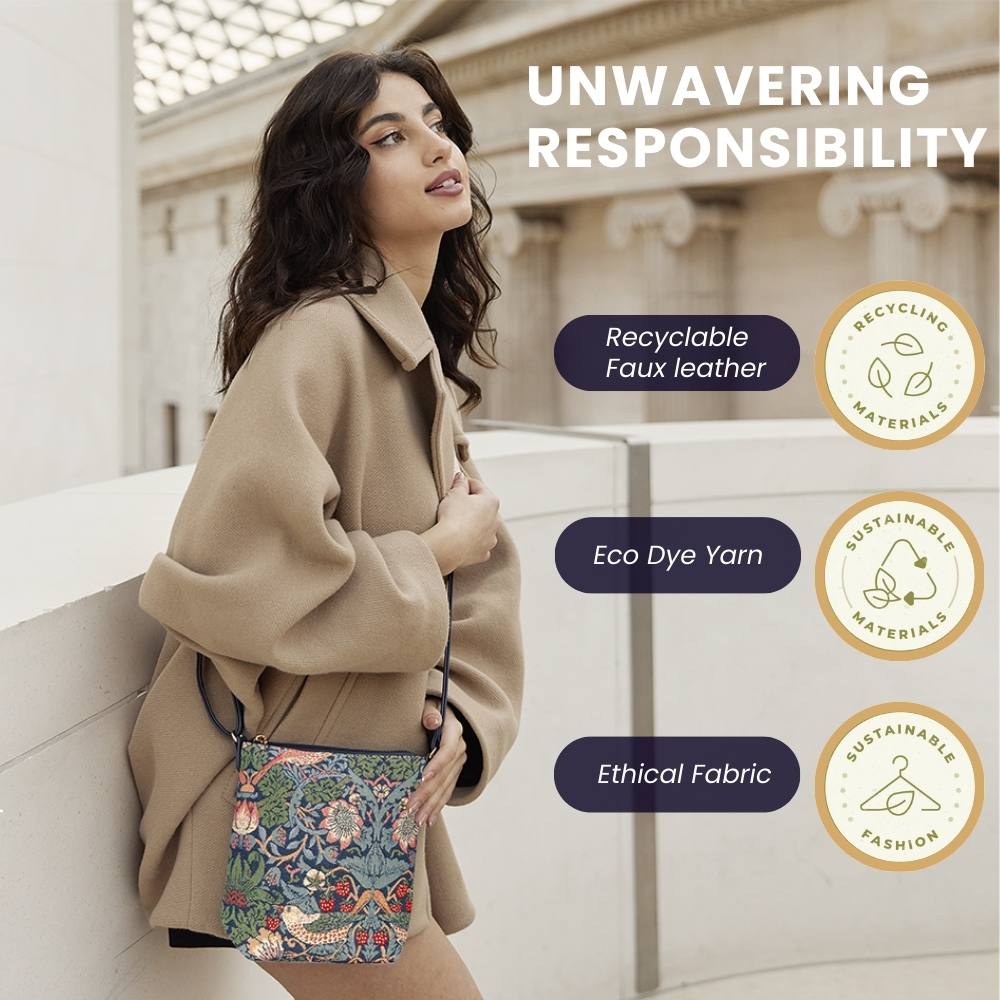 William Morris Strawberry Thief Blue Sling Bag