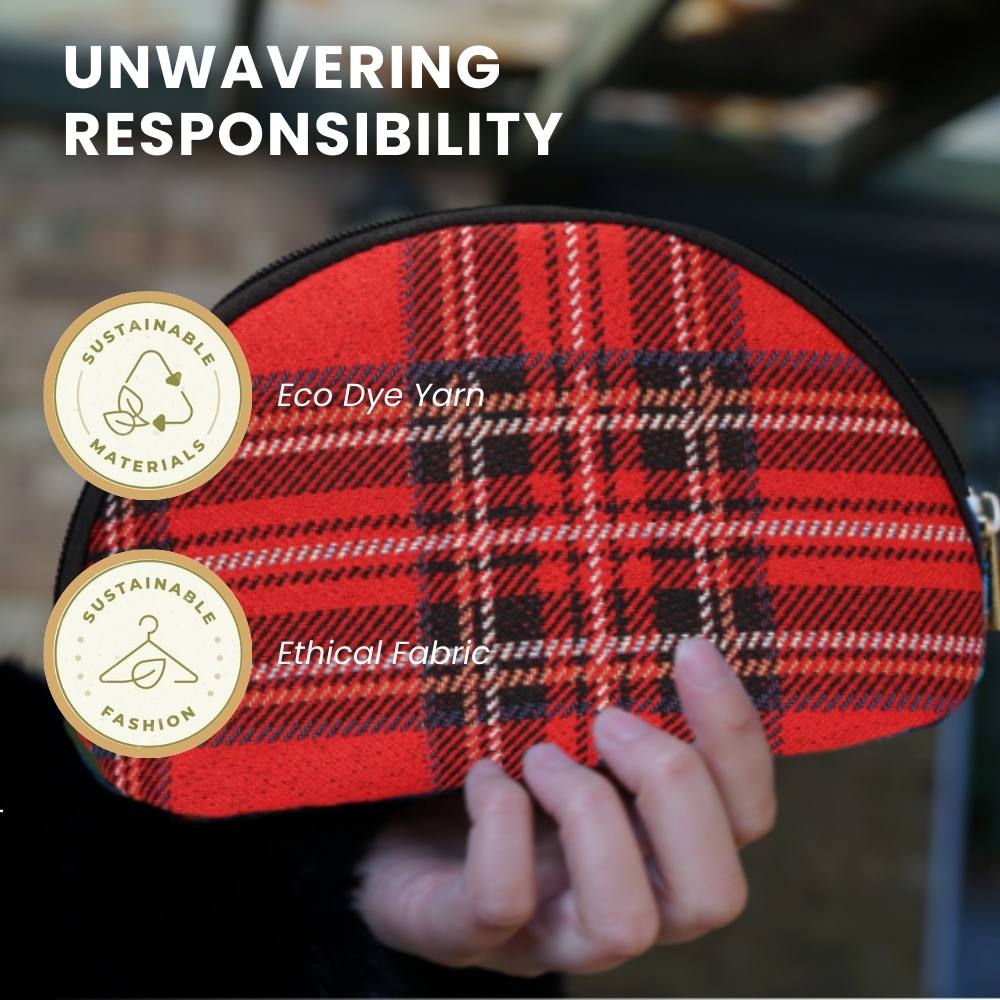 Royal Stewart Tartan Red Cosmetic Make Up Bag