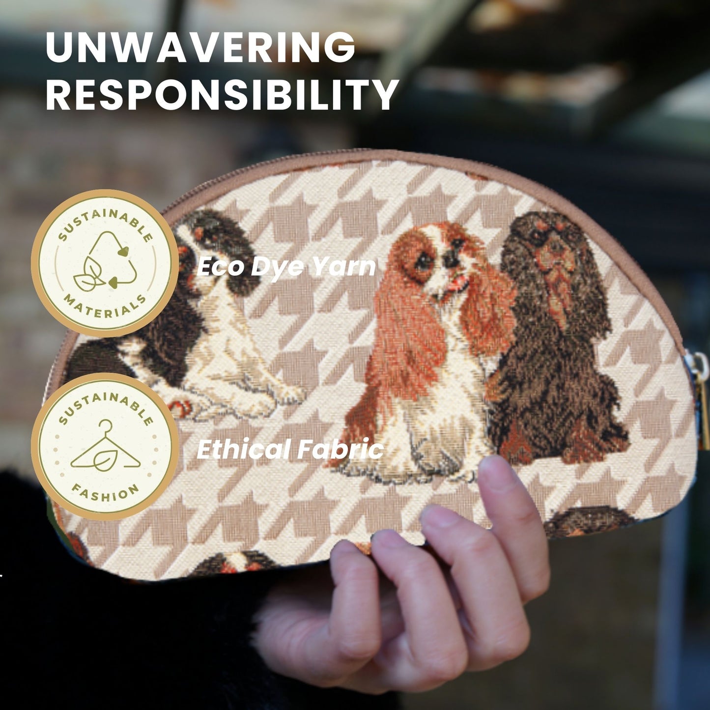 King Charles Cavalier Spaniel Dog Cosmetic Make Up Bag