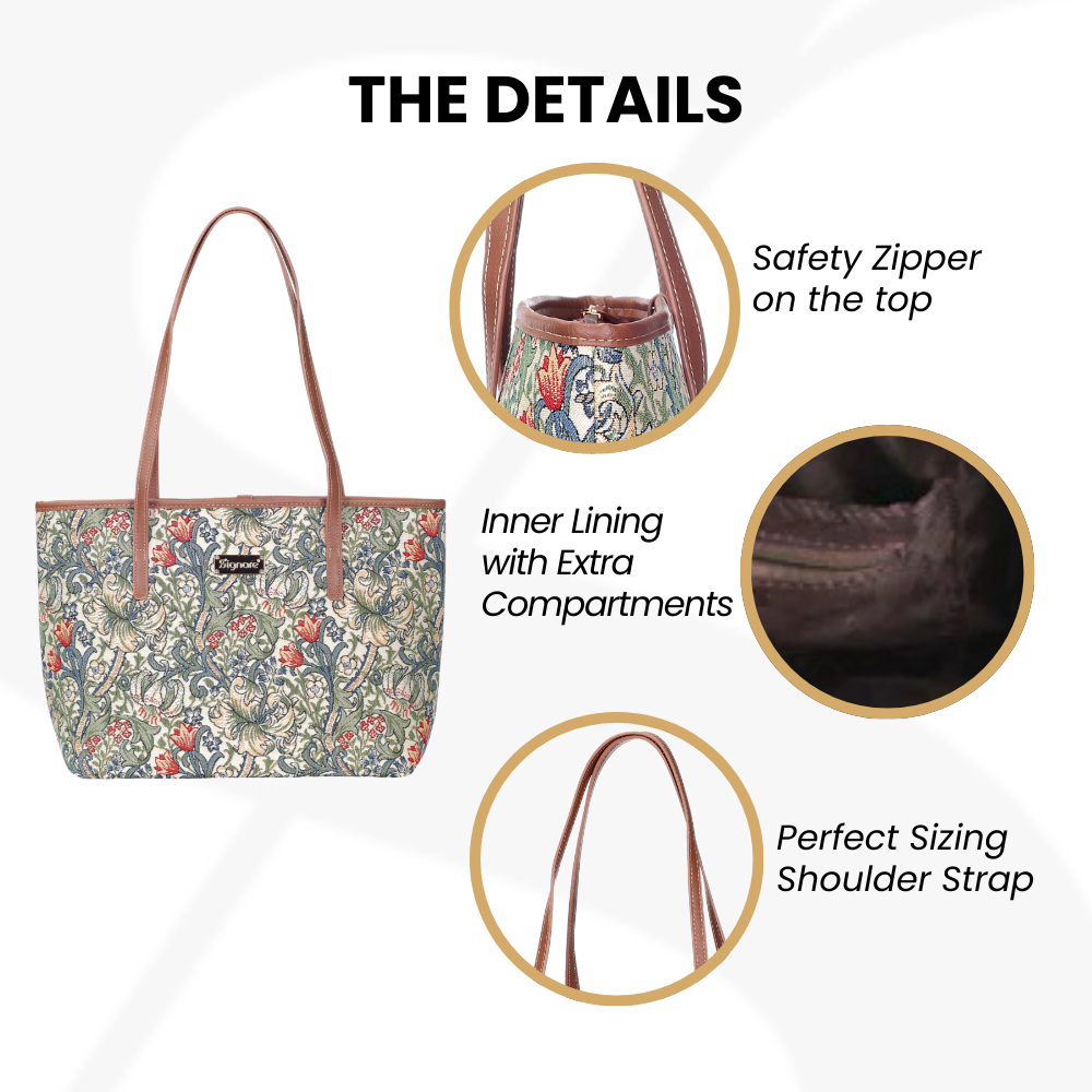 William Morris Golden Lily Shoulder Tote Bag