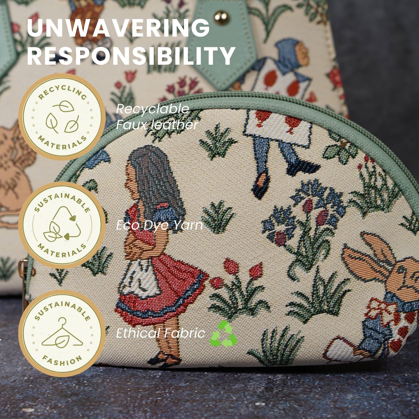 Charles Voysey Alice in Wonderland Cosmetic Make Up Bag