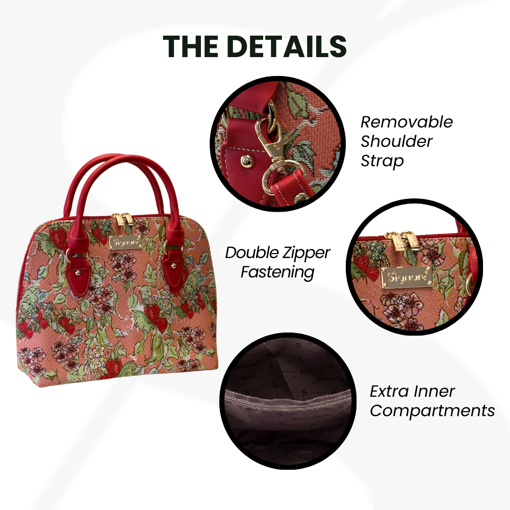 Wild Strawberry Convertible Top Handle Purse Handbag