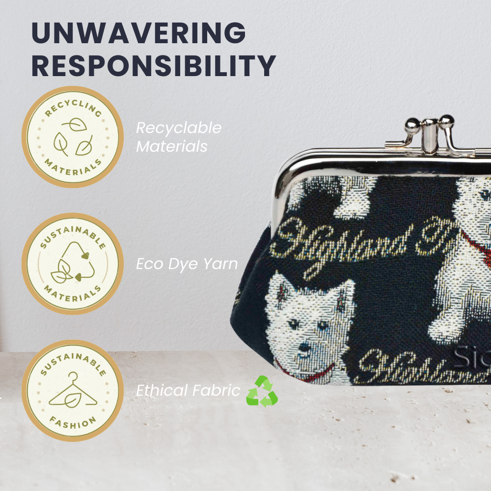 Westie Dog Black Frame Purse for Coins